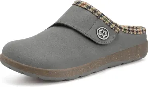 Eagsouni Women's Men's Slippers Suede Fuzzy Slippers with Arch Support Orthotic Winter Warm Fur Lined Slip on House Shoes Indoor Outdoor for Plantar Fasciitis