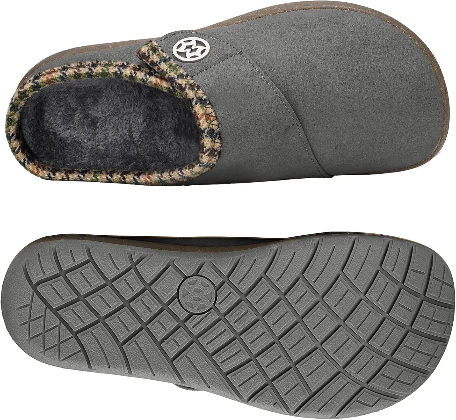 Eagsouni Women's Men's Slippers Suede Fuzzy Slippers with Arch Support Orthotic Winter Warm Fur Lined Slip on House Shoes Indoor Outdoor for Plantar Fasciitis