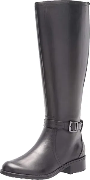 Easy Spirit Women's Wide Calf Boot Fashion, Black, 11