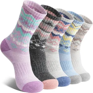 EBMORE Womens Merino Wool Hiking Socks Thermal Warm Winter Crew Cushion Work Boot Outdoor Socks 5 Pairs