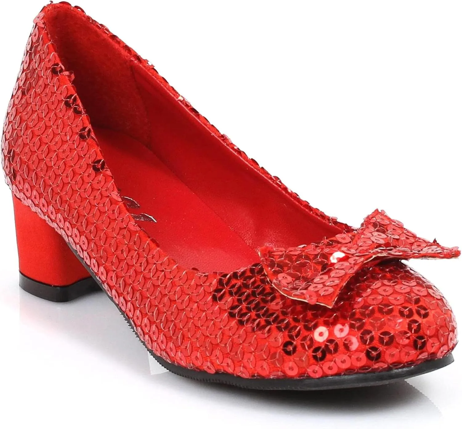 Ellie Shoes 1" Heel Sequined Slipper Shoe Children's. M RED