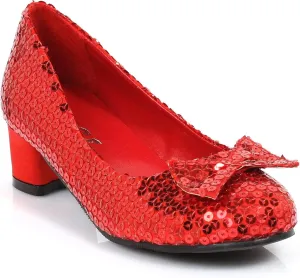 Ellie Shoes 1" Heel Sequined Slipper Shoe Children's. M RED