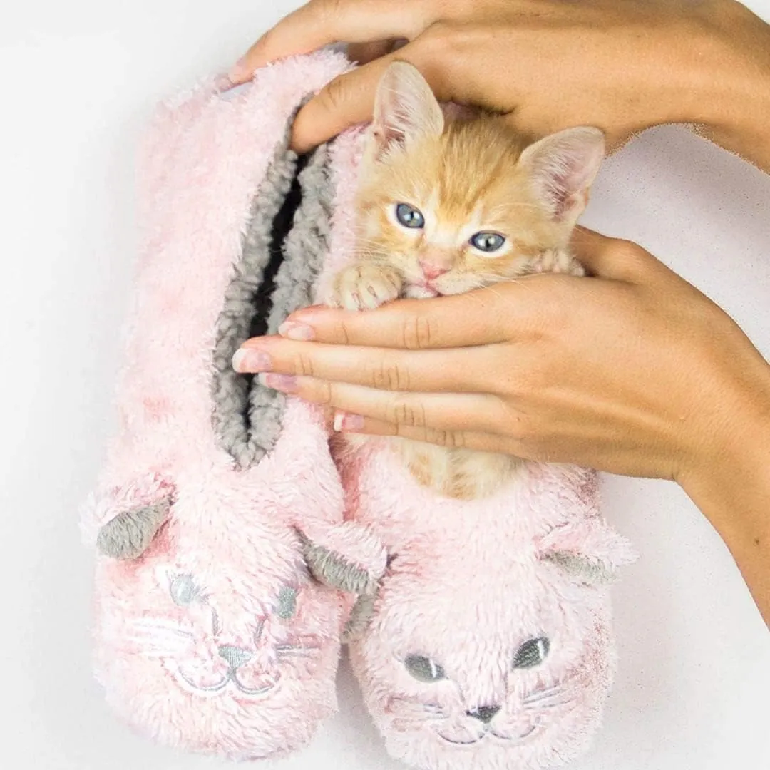 Faceplant Dreams Cat Naps Pink Slipper Footsies (Smal 5/6)