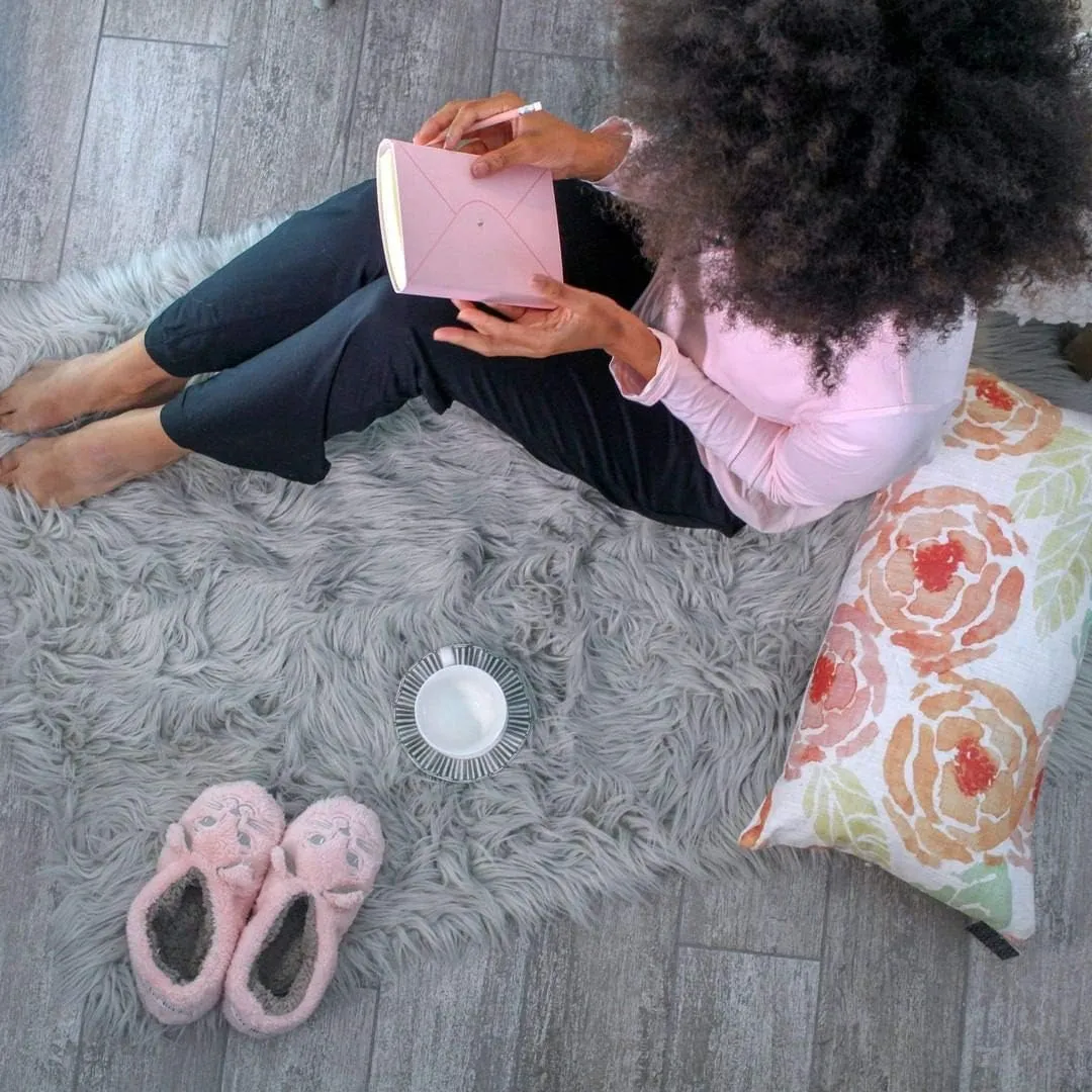 Faceplant Dreams Cat Naps Pink Slipper Footsies (Smal 5/6)