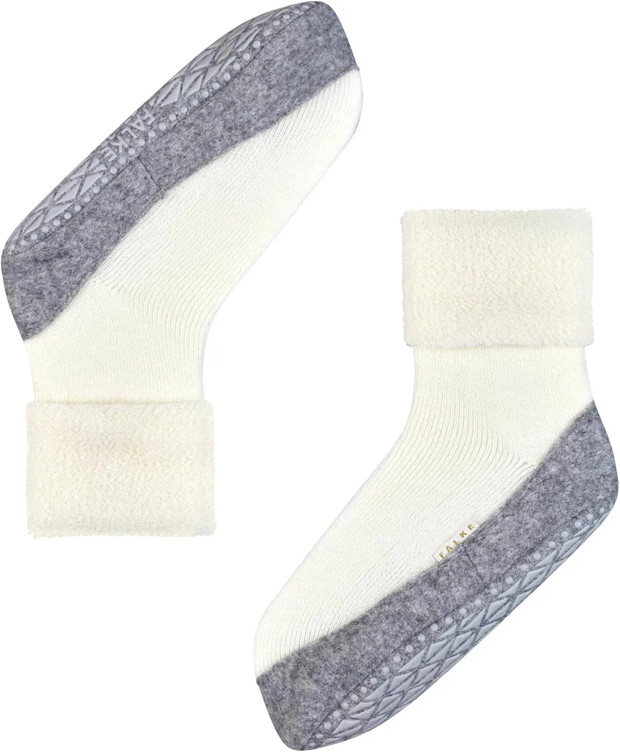 FALKE Women's W HP Cosyshoe Slipper Sock Merino Wool Grey Pink White 1 Pair, 6.5-7.5