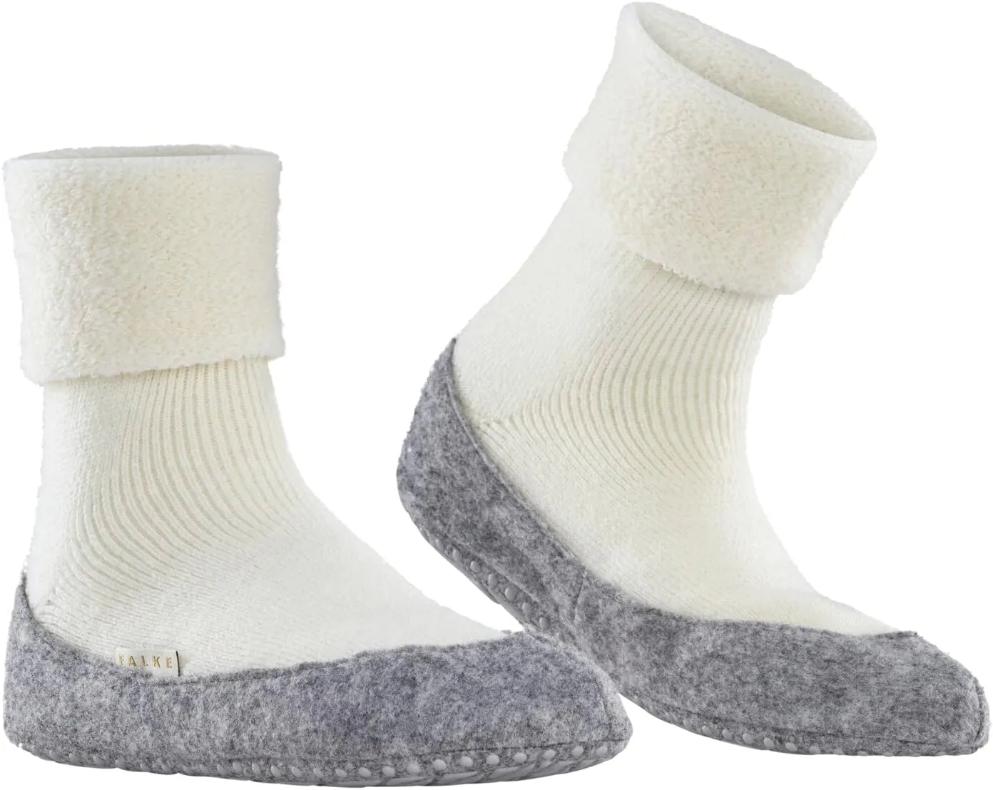 FALKE Women's W HP Cosyshoe Slipper Sock Merino Wool Grey Pink White 1 Pair, 6.5-7.5