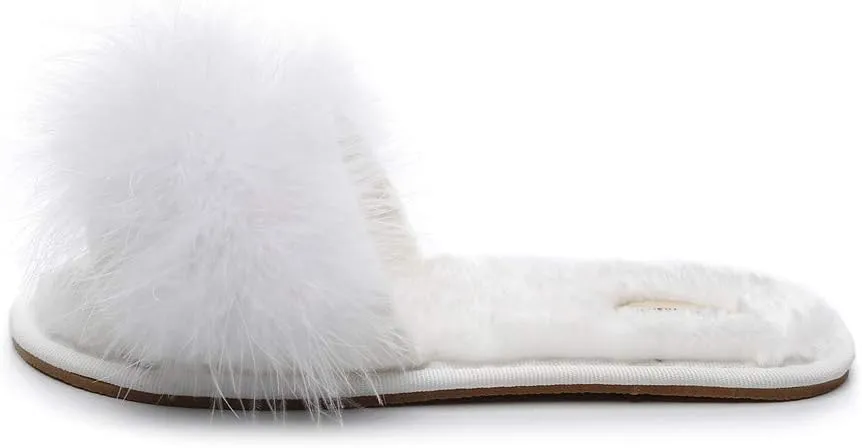 FAYUEKEY Fuzzy Slippers for Women Fluffy Furry House Bedroom Shoes