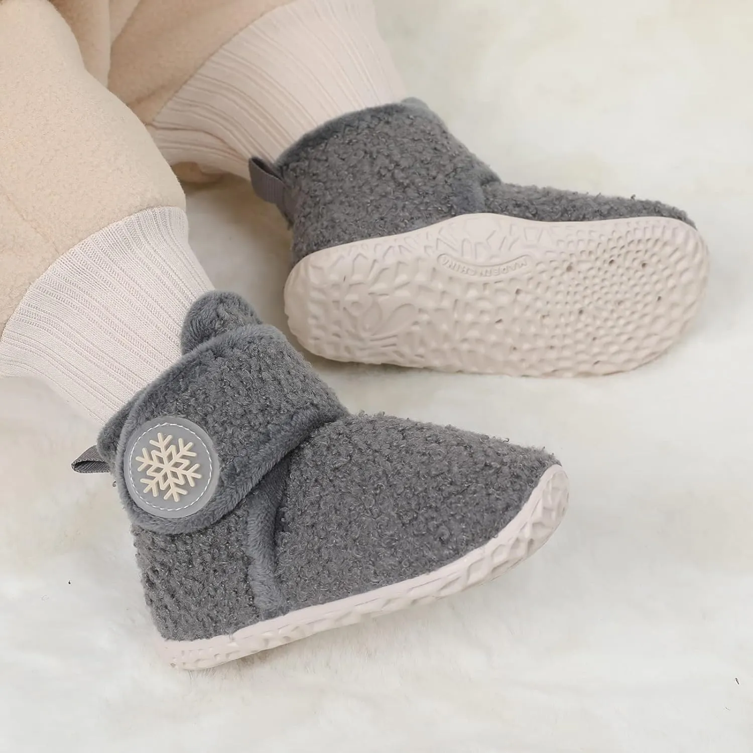 FEETCITY Baby Booties Girls Boys Infant Slippers First Walkers Shoes Warm Socks Newborn Crib Shoes