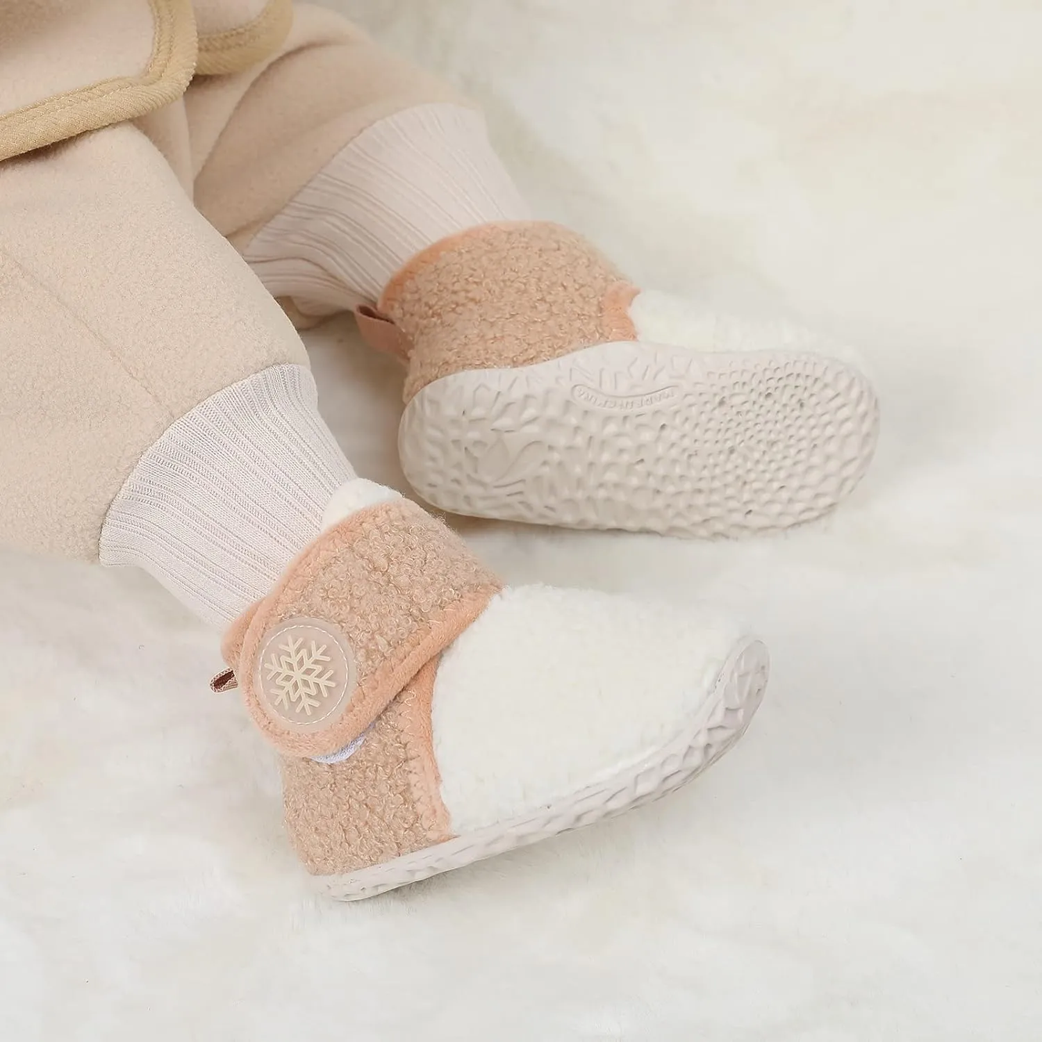 FEETCITY Baby Booties Girls Boys Infant Slippers First Walkers Shoes Warm Socks Newborn Crib Shoes