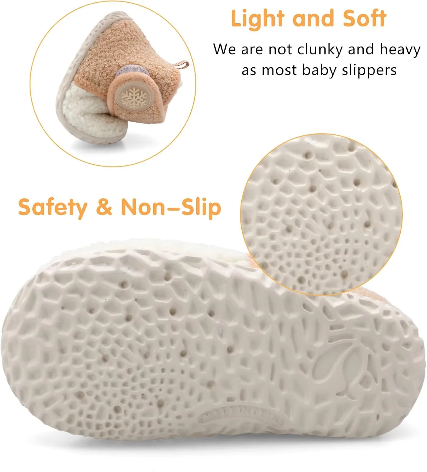 FEETCITY Baby Booties Girls Boys Infant Slippers First Walkers Shoes Warm Socks Newborn Crib Shoes