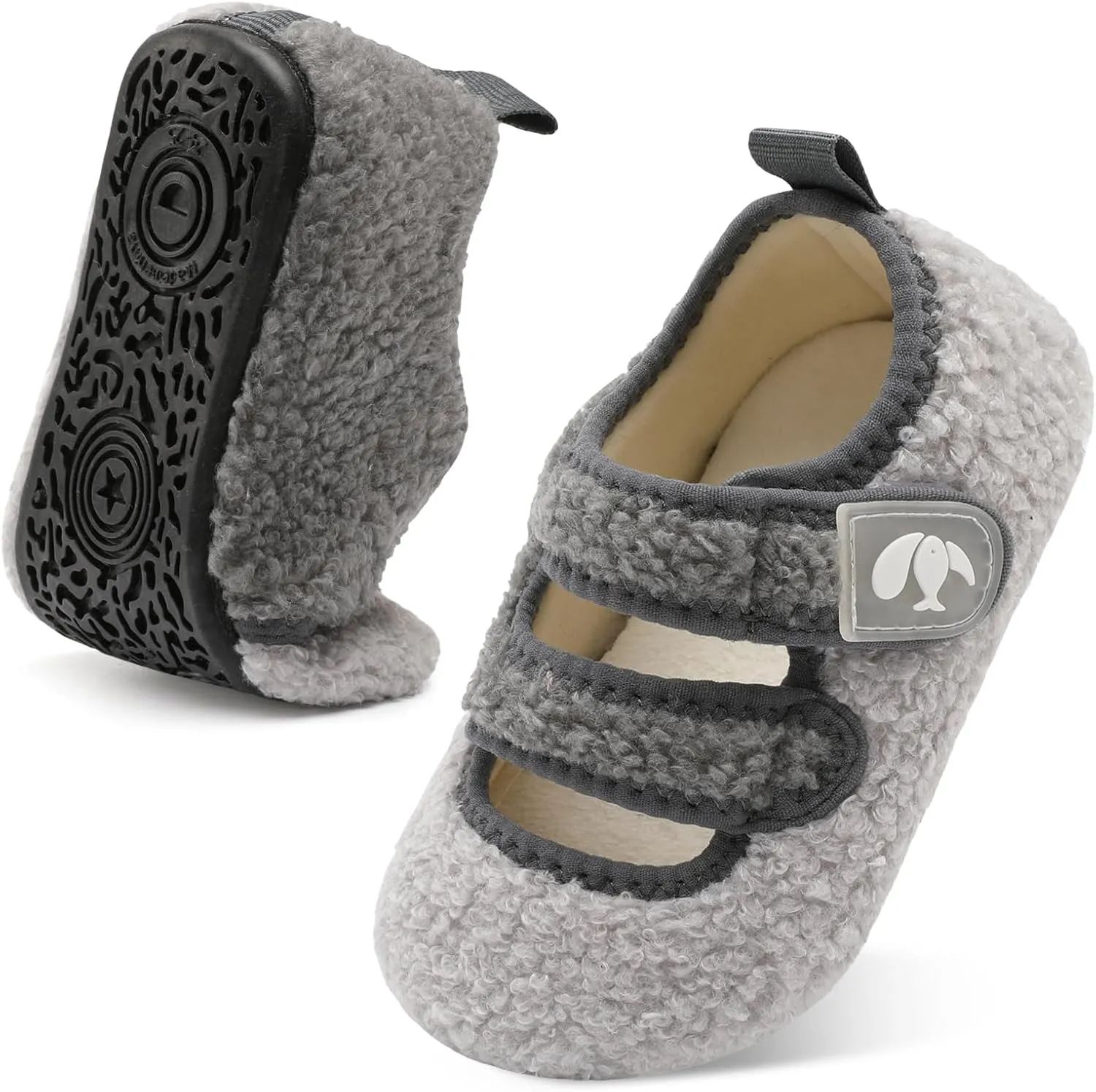 FEETCITY Toddler House Slippers - Boys & Girls Winter Kids Indoor Home Shoes - Warm Socks