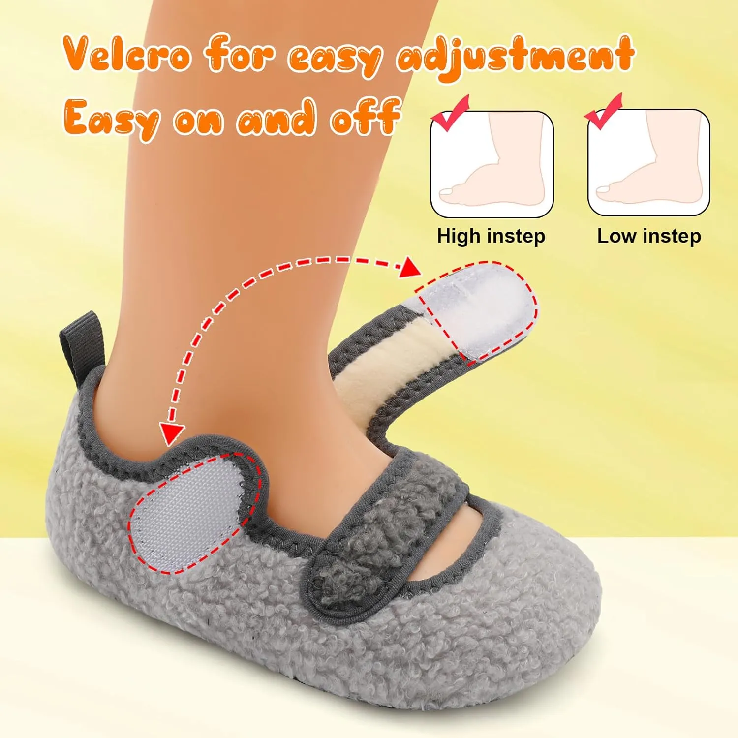 FEETCITY Toddler House Slippers - Boys & Girls Winter Kids Indoor Home Shoes - Warm Socks