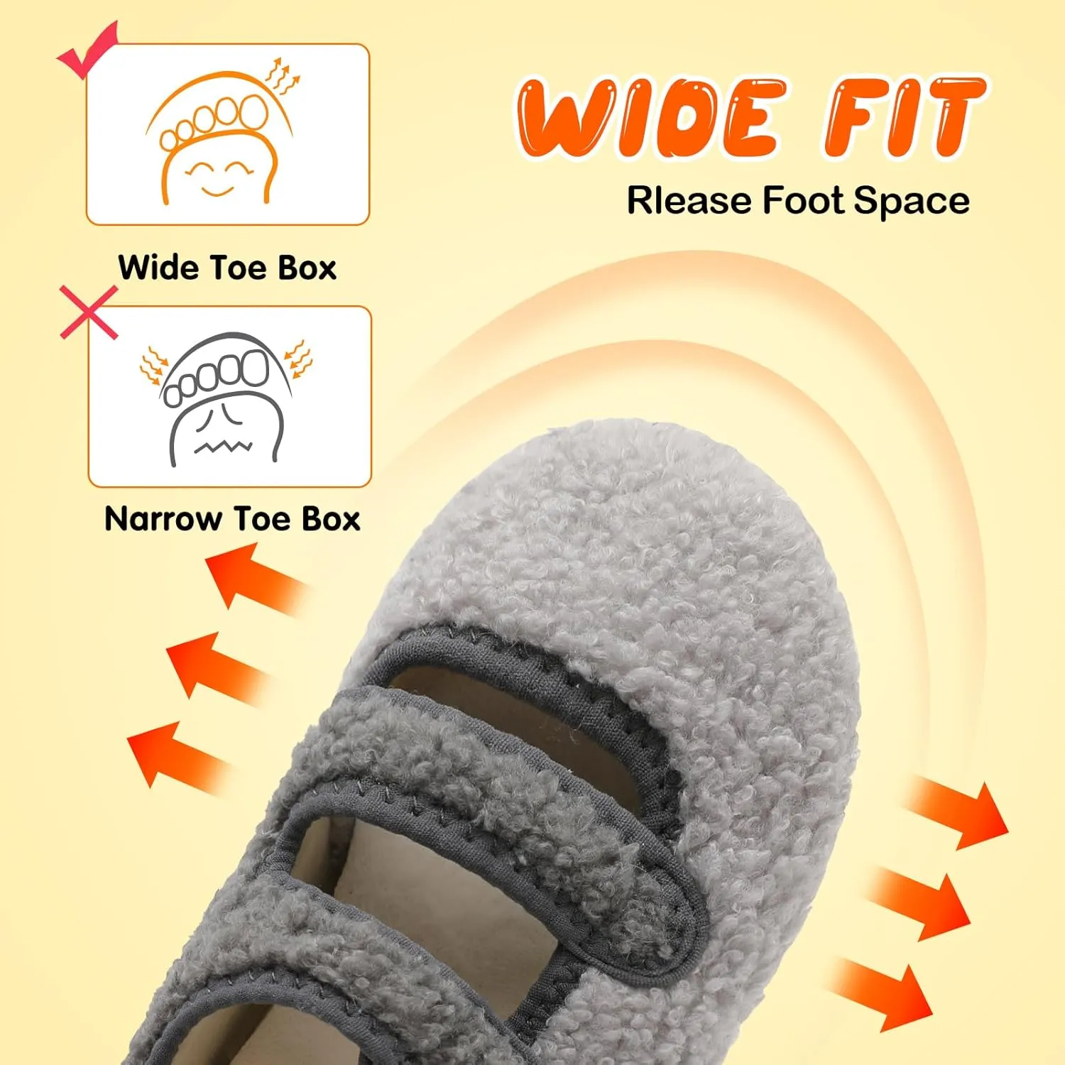 FEETCITY Toddler House Slippers - Boys & Girls Winter Kids Indoor Home Shoes - Warm Socks