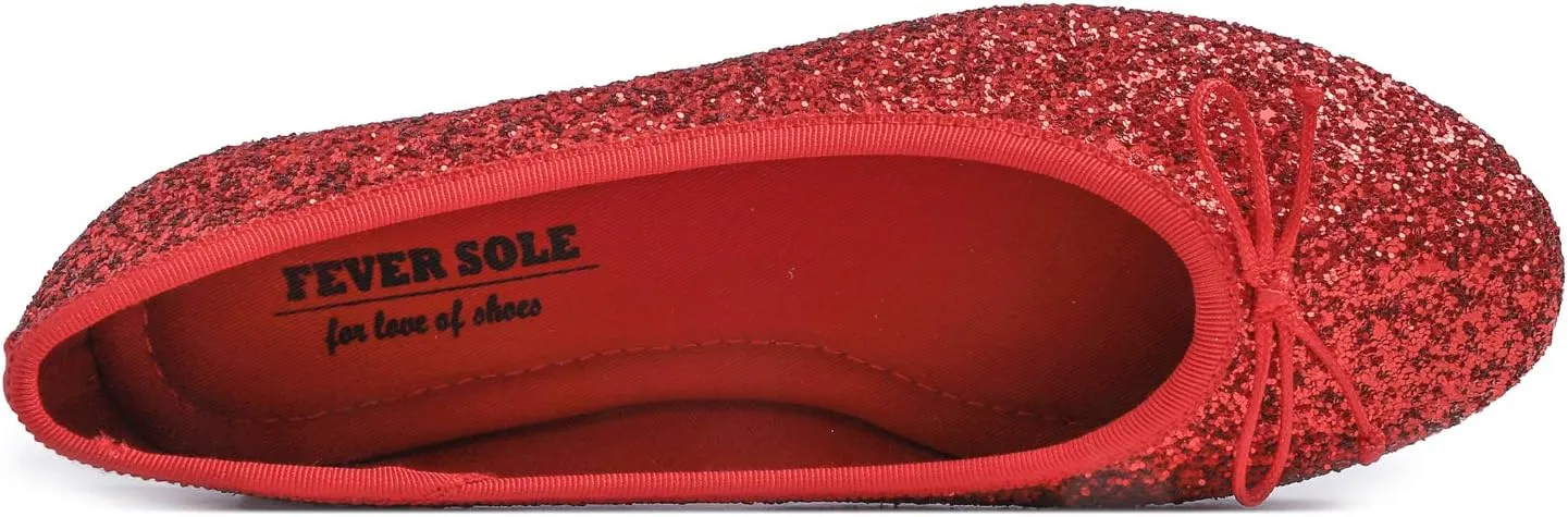 FEVERSOLE Women's Macaroon Colorful Memory Foam Cushion Insock Patent Ballet Flat