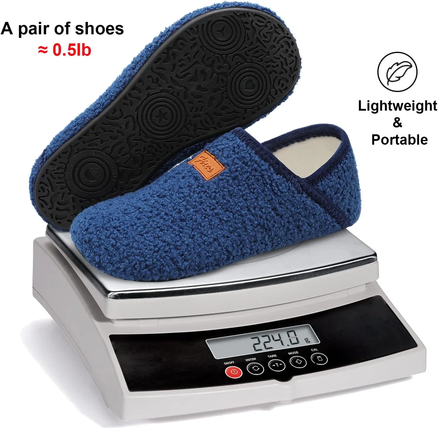 Fires Womens Mens Slippers with Rubber Sole Soft-Lightweight House Slipper Socks Around House Shoes Non Slip Indoor/Outdoor