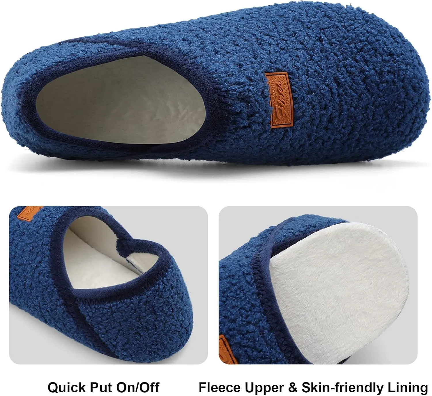 Fires Womens Mens Slippers with Rubber Sole Soft-Lightweight House Slipper Socks Around House Shoes Non Slip Indoor/Outdoor