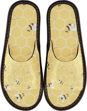 Fisyme Slippers for Women Men Slip-On Open Toe Indoor Outdoor House Shoes Home Slipper