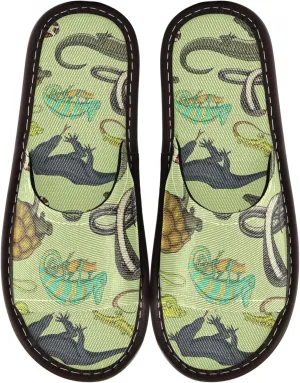 Fisyme Slippers for Women Men Slip-On Open Toe Indoor Outdoor House Shoes Home Slipper