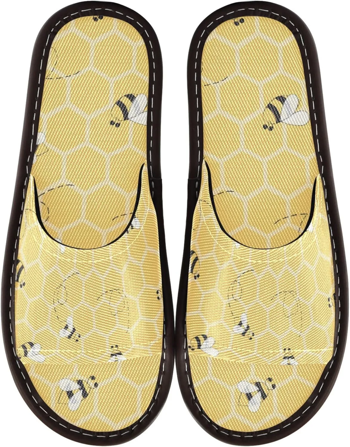 Fisyme Slippers for Women Men Slip-On Open Toe Indoor Outdoor House Shoes Home Slipper