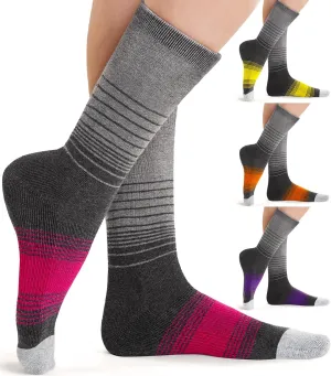 FITRELL 4 Pack Women's Merino Wool Hiking Socks Wicking Cushioned Warm Thermal Walking Boot Crew Socks Woollen Socks