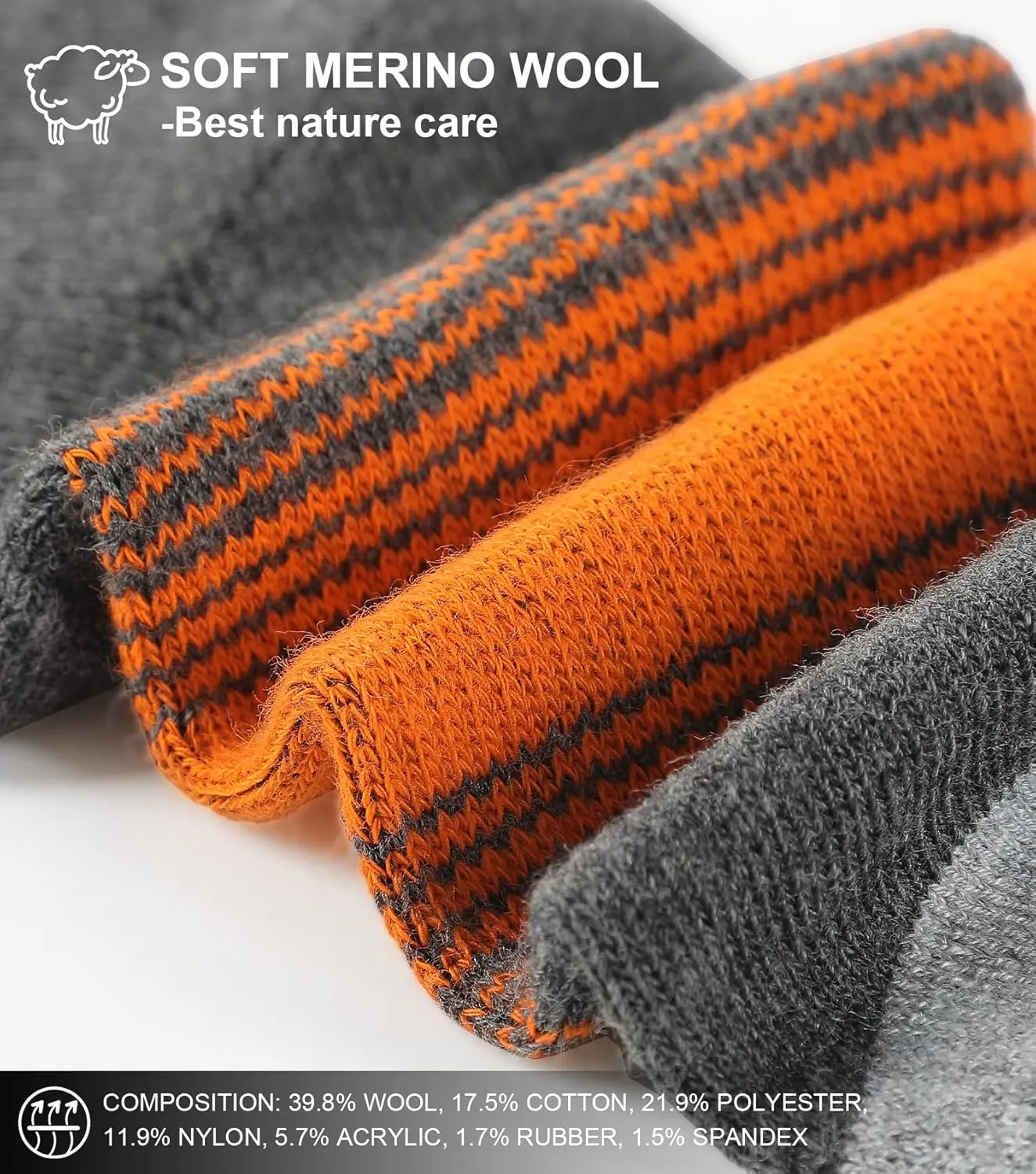 FITRELL 4 Pack Women's Merino Wool Hiking Socks Wicking Cushioned Warm Thermal Walking Boot Crew Socks Woollen Socks