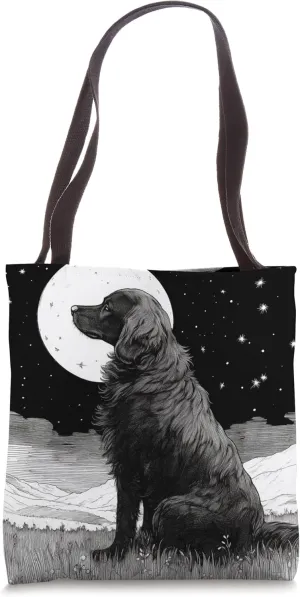 Flat Coated Retriever Dog Starry Night Tote Bag