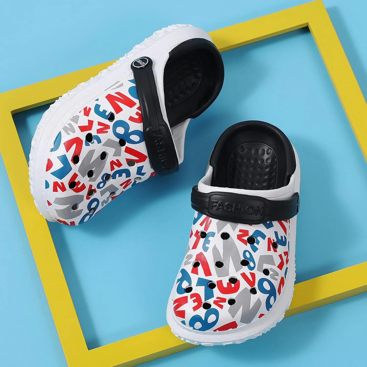 FLIOZY Kid's Garden Clogs Boys Girls Sandals Summer Beach Slip on Water Shoes Lightweight Pool Shower Slippers