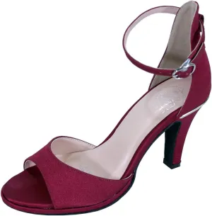 Floral Maxine Women's Wide Width High Heel D'Orsay Ankle Strap Dress Sandals