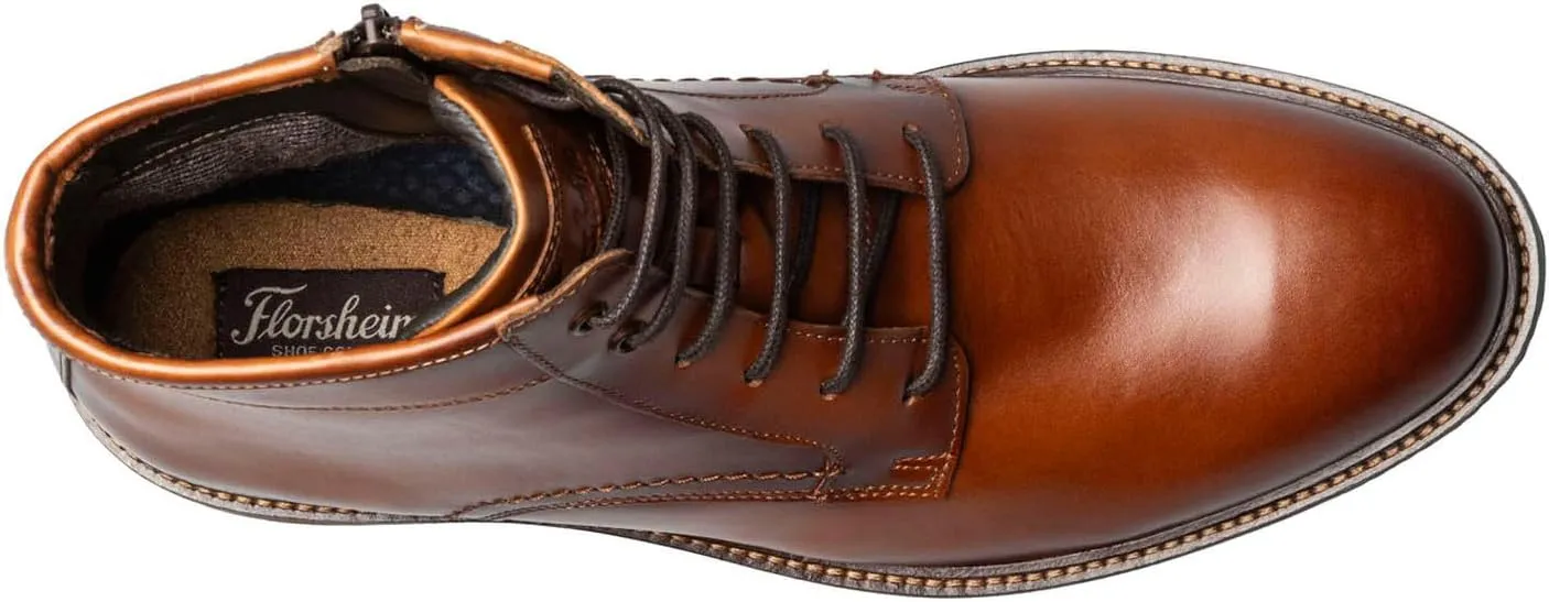 Florsheim Mens, Forge Plain Toe Lace Boot Black