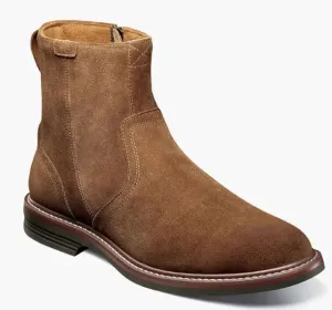 Florsheim Mocha Norwalk Plain Toe Side Zip Mens Boots 13393-216