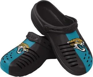 FOCO Men's NFL Logo Team Stripe Garden Water Sandals Shoes Slipper Clogs with Strap, 11-12