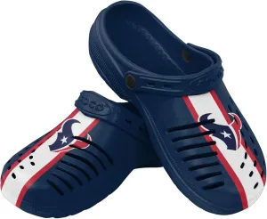 FOCO Men's NFL Logo Team Stripe Garden Water Sandals Shoes Slipper Clogs with Strap, 13-14