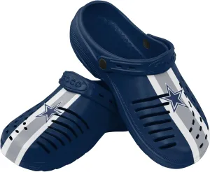 FOCO Men's NFL Logo Team Stripe Garden Water Sandals Shoes Slipper Clogs with Strap, 7-8