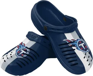 FOCO Men's NFL Logo Team Stripe Garden Water Sandals Shoes Slipper Clogs with Strap, 9-10