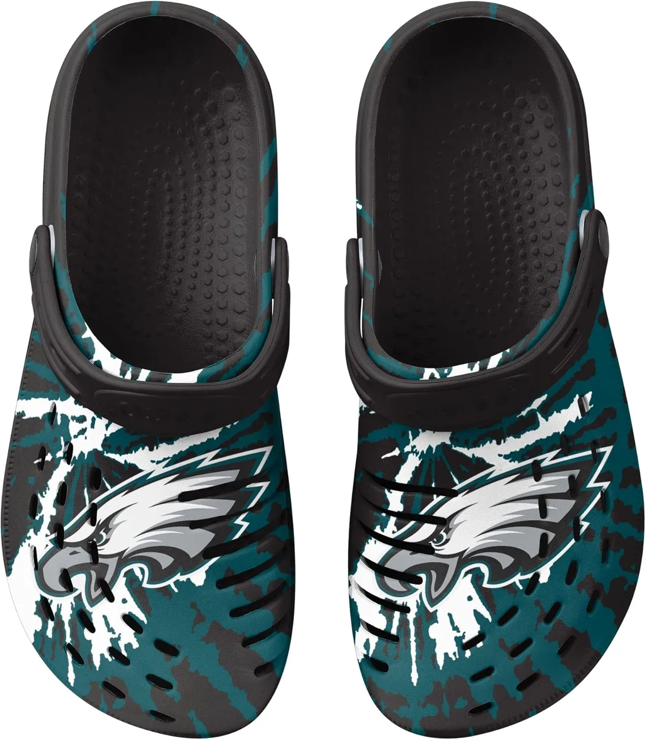 FOCO Men's NFL Team Logo Tie-dye Garden Water Sandals Shoes Slipper Clogs with Strap