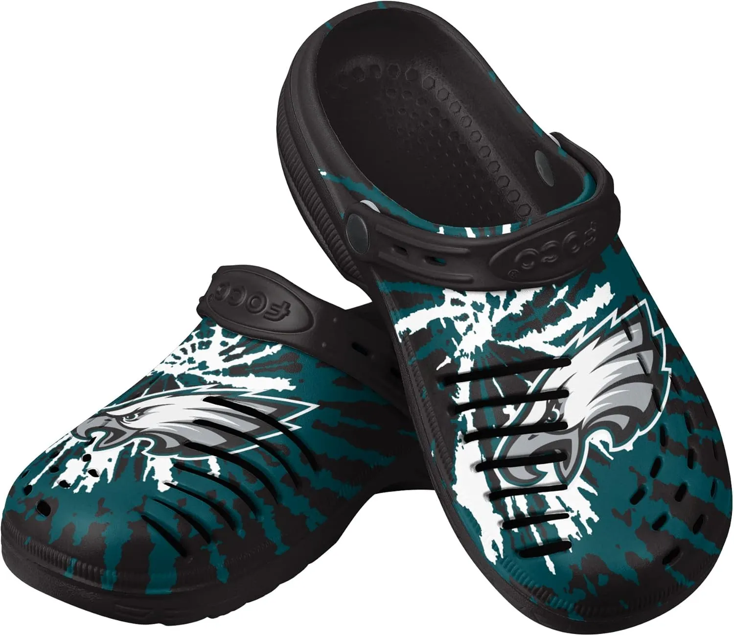 FOCO Men's NFL Team Logo Tie-dye Garden Water Sandals Shoes Slipper Clogs with Strap