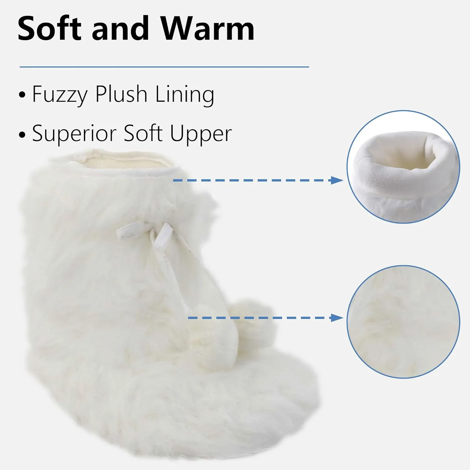 Forfoot Slippers Womens Indoor Slipper Boots for Ladies Girls with Knitted Upper and Bow