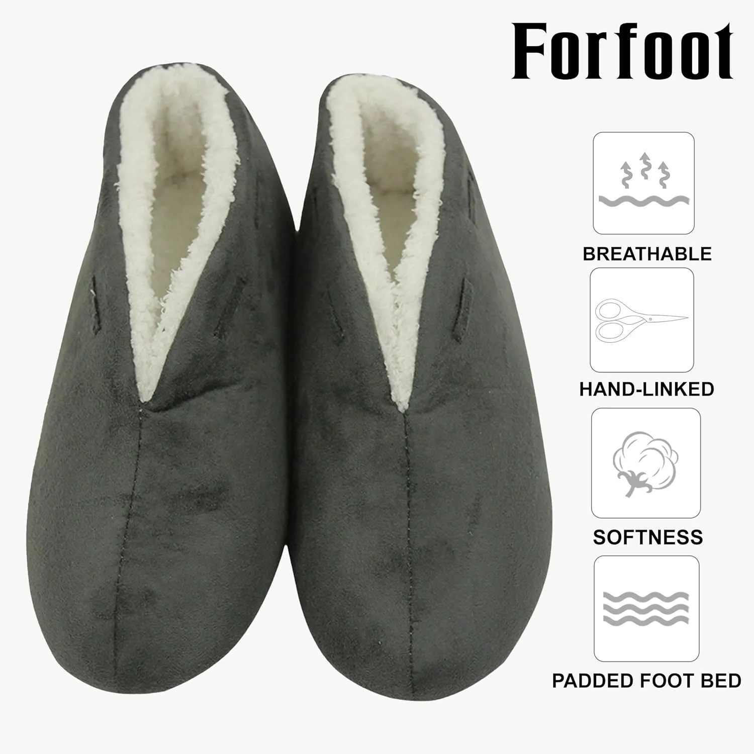 Forfoot Women's Bootie Slippers Plush Non Slip Slip on Indoor Boots House Shoes