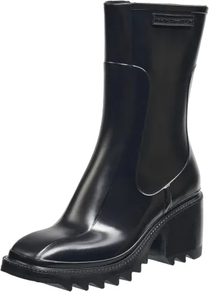 French Connection Women's Kloe Terrain Ankle Booties Comfortable Work Fall Winter Pointy Toe Fashion Shoes Pull On Heeled Hiking Rain Boots for Women