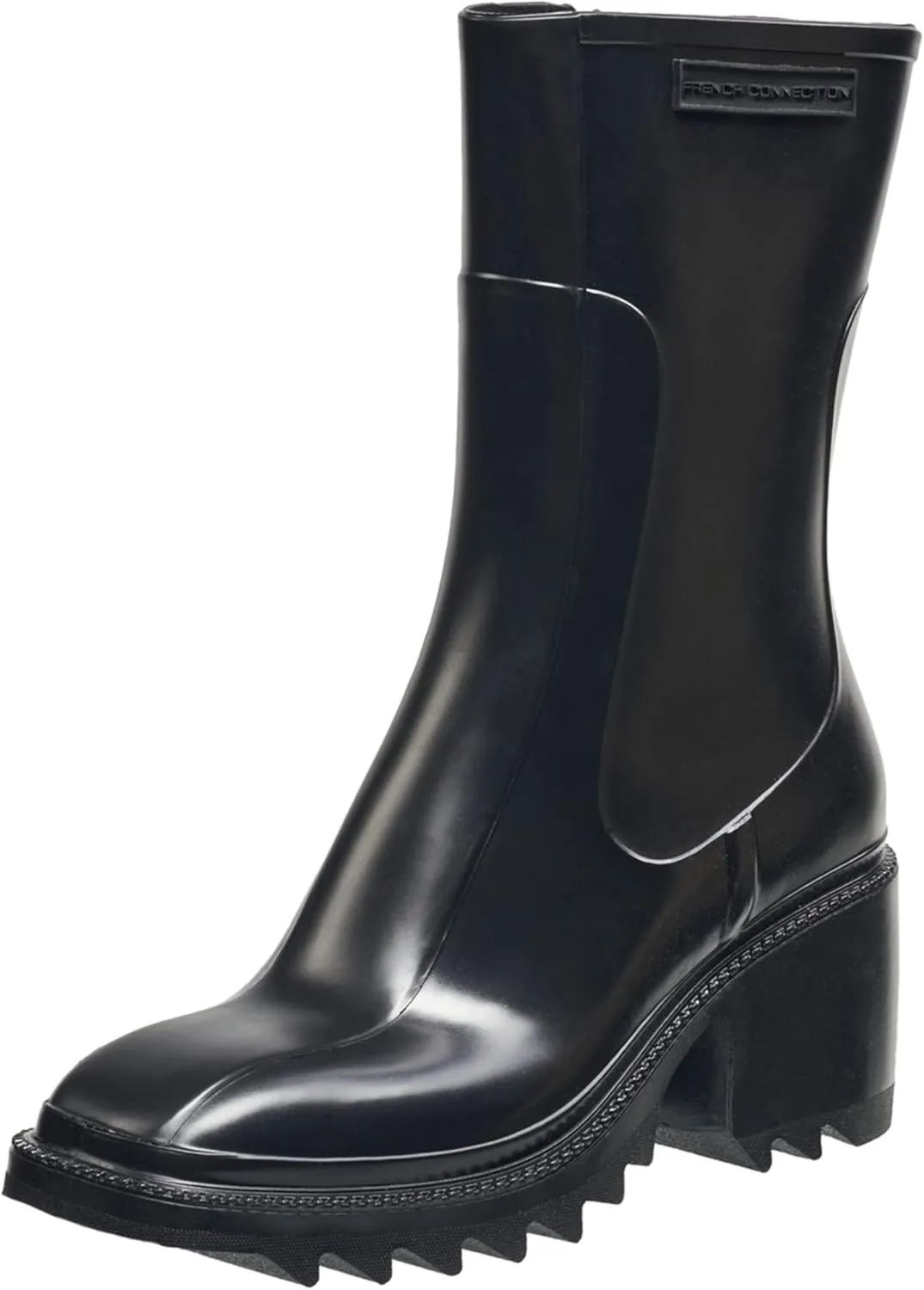 French Connection Women's Kloe Terrain Ankle Booties Comfortable Work Fall Winter Pointy Toe Fashion Shoes Pull On Heeled Hiking Rain Boots for Women