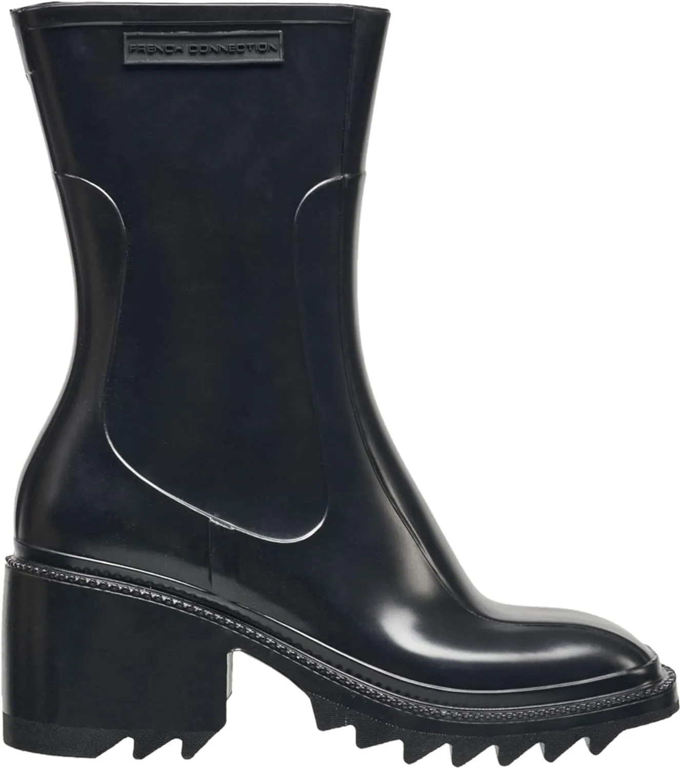 French Connection Women's Kloe Terrain Ankle Booties Comfortable Work Fall Winter Pointy Toe Fashion Shoes Pull On Heeled Hiking Rain Boots for Women