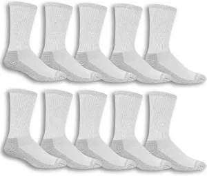 Fruit of the Loom Men’s Work Gear Cushioned Crew Socks 10 Pair