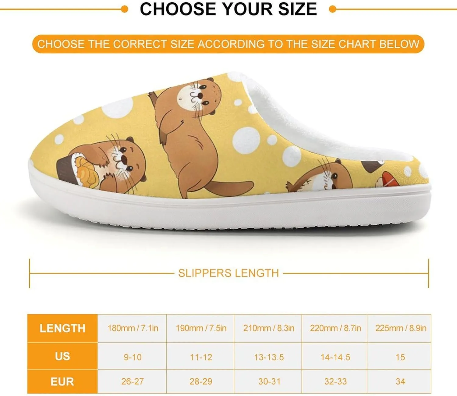 Funny Otter Sushi Kids Toddler Cotton Slippers Slip-on House Shoes for Bedroom Indoor Outdoor
