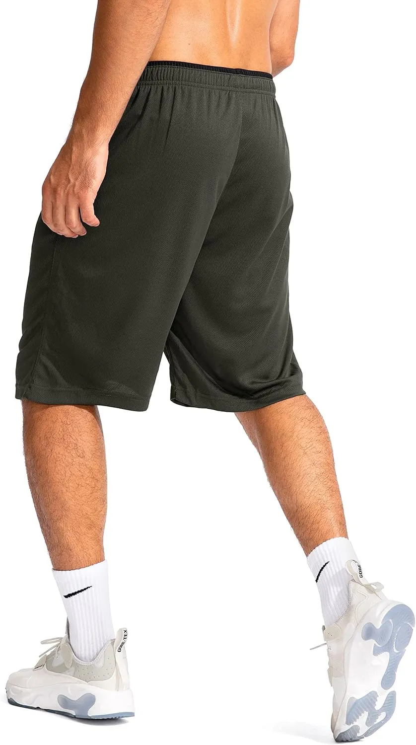 G Gradual Men's Basketball Shorts with Zipper Pockets Lightweight Quick Dry 11" Long Shorts for Men Athletic Gym