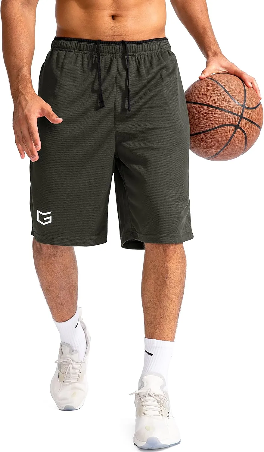 G Gradual Men's Basketball Shorts with Zipper Pockets Lightweight Quick Dry 11" Long Shorts for Men Athletic Gym