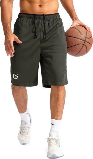 G Gradual Men's Basketball Shorts with Zipper Pockets Lightweight Quick Dry 11" Long Shorts for Men Athletic Gym
