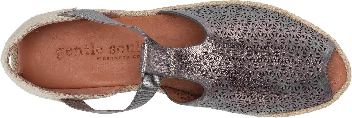 Gentle Souls by Kenneth Cole Women's Luci T-Strap 3 Espadrille Wedge Sandal