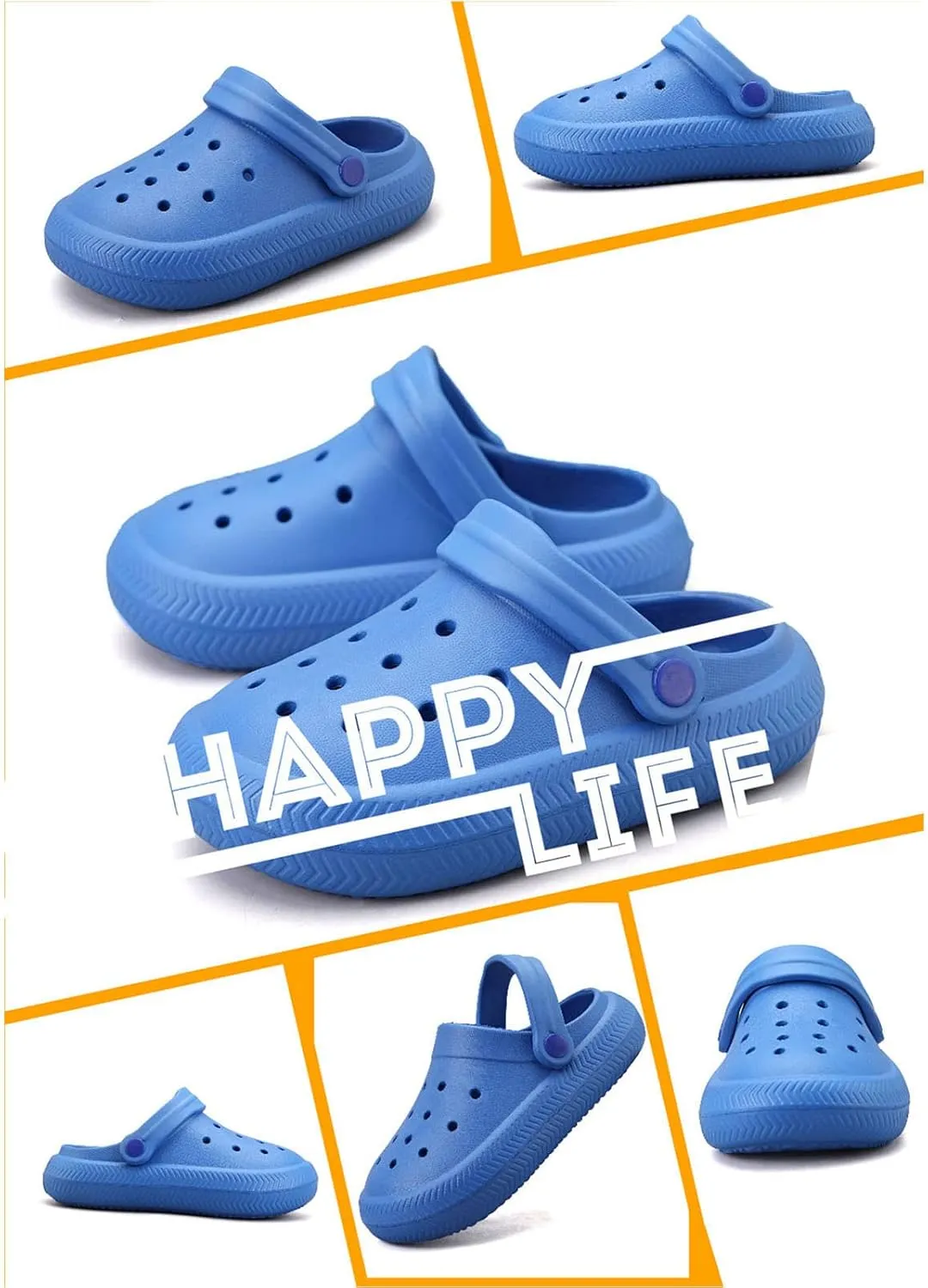 Gigididi Kids Clogs Toddler Garden Slip On Water Shoes,Beach Slipper for Boys and Girls