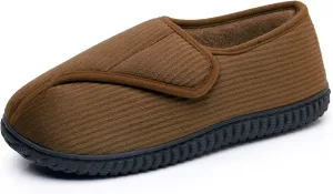 Git-up Men Memory Foam Diabetic Slippers Adjustable Arthritis Edema Swollen Feet Wide House Shoes Comfy Soft Non-Slip Plus Size Indoor Outdoor Slipper