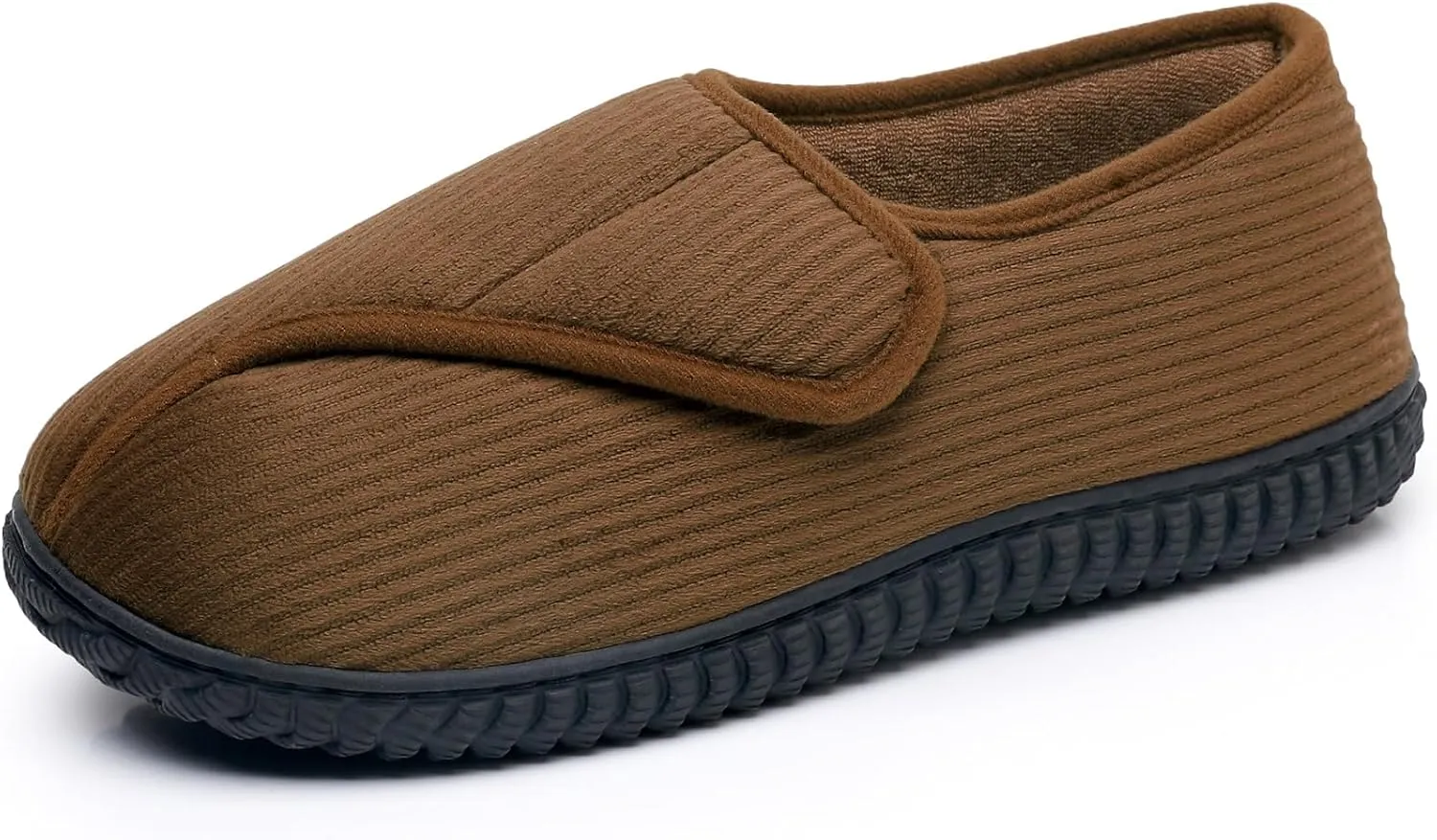 Git-up Men Memory Foam Diabetic Slippers Adjustable Arthritis Edema Swollen Feet Wide House Shoes Comfy Soft Non-Slip Plus Size Indoor Outdoor Slipper